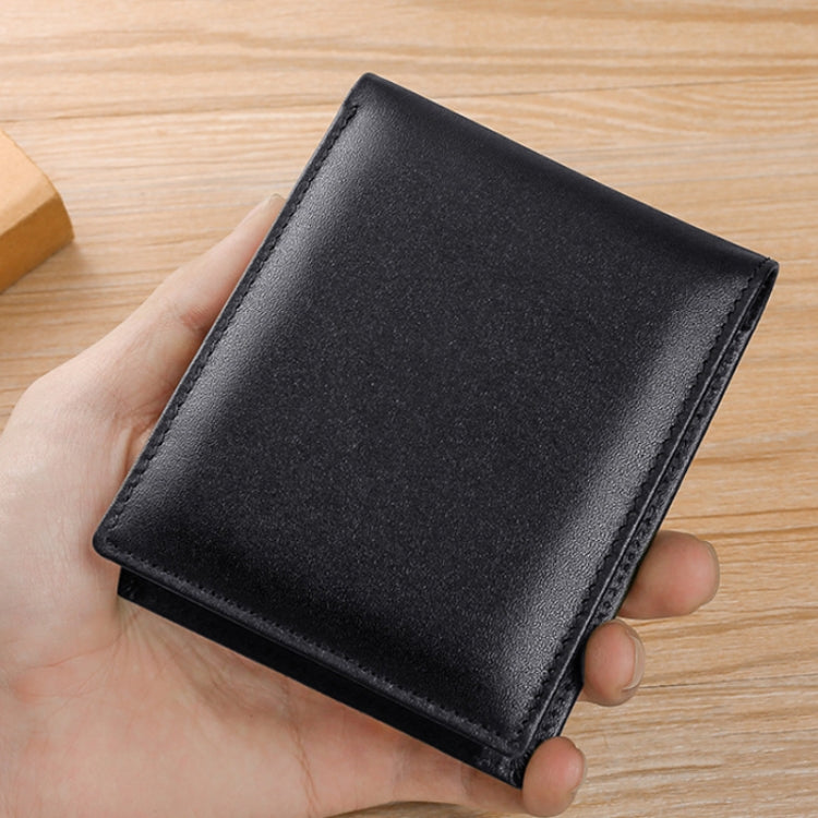 TP-215 Leather RFID Anti-theft Tri-fold Short Wallet(Black) - Antimagnetic RFID Package by PMC Jewellery | Online Shopping South Africa | PMC Jewellery | Buy Now Pay Later Mobicred