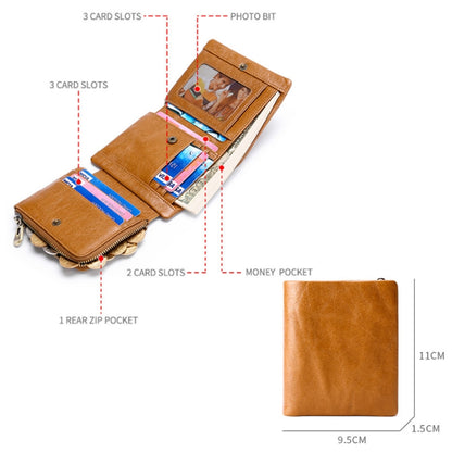 TP-191 RFID Multifunctional Tri-Fold Retro Men Genuine Leather Wallet(Coffee) - Antimagnetic RFID Package by PMC Jewellery | Online Shopping South Africa | PMC Jewellery | Buy Now Pay Later Mobicred