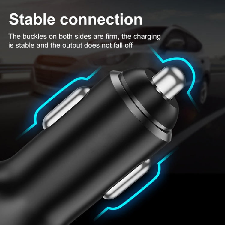 2PCS PD+2.4A Dual USB Car Charger, Style: 3 Ports (Black) - Car Charger by PMC Jewellery | Online Shopping South Africa | PMC Jewellery