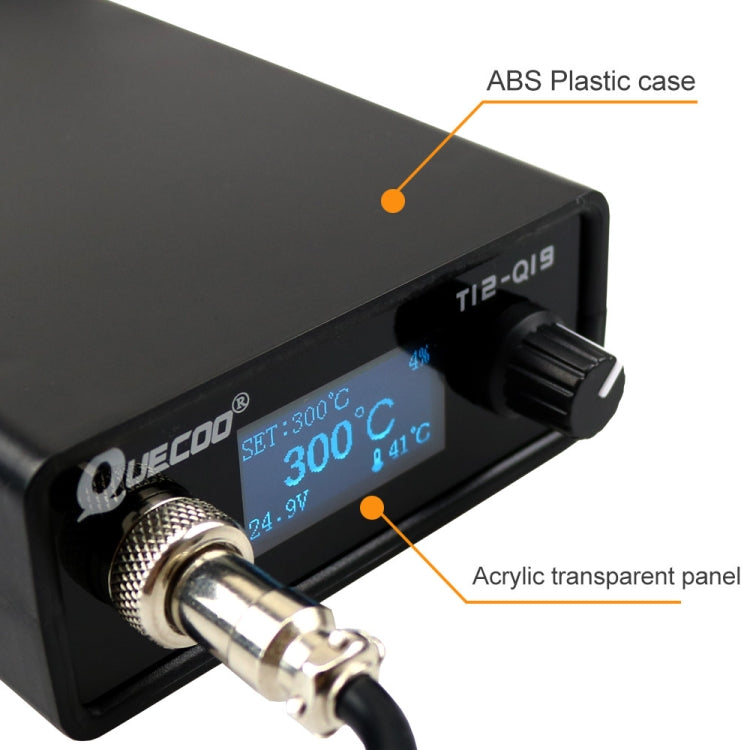 QUECOO 1.3 Inch Display Soldering Station with Handle, Set: EU Plug (Q19+P9) - free shipping - PMC TechLife - Order now!