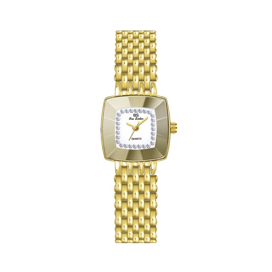 BS Bee Sister  FA1197  Square Dial Stainless Steel Strap Ladies Simple Watch(Gold) - Alloy Watches by BS Bee Sister | Online Shopping South Africa | PMC Jewellery | Buy Now Pay Later Mobicred