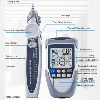 ET613 Network Cable Tester Wire Tracker Battery Voltage POE Test Multi-function Cable Tester - Current & Voltage Tester by PMC Jewellery | Online Shopping South Africa | PMC Jewellery