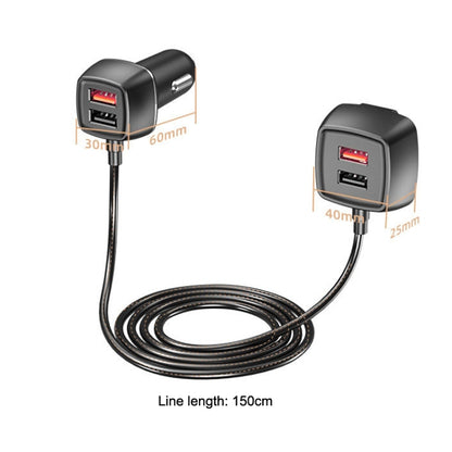 One For Four Car Charger QC3.0 Fast Charge 4USB Car Front And Rear Seat Car Charger, Style: Standard Edition - Car Charger by PMC Jewellery | Online Shopping South Africa | PMC Jewellery