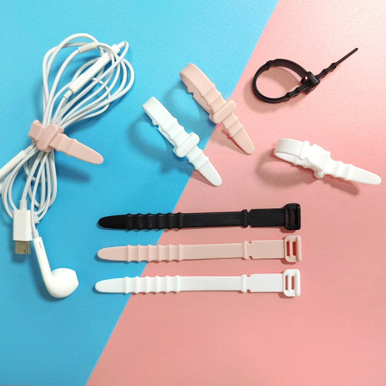 3 Sets 20pcs/Set  Fishbone Silicone Cable Tie Cable Organizer Winder, Color: White Ice Color - Cable Organizer by PMC Jewellery | Online Shopping South Africa | PMC Jewellery