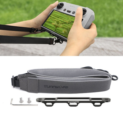 Sunnylife MM3-GS389 For Mini 3 Pro DJI RC with Screen Remote Control Leather Lanyard(Black Gray) - Others by Sunnylife | Online Shopping South Africa | PMC Jewellery | Buy Now Pay Later Mobicred