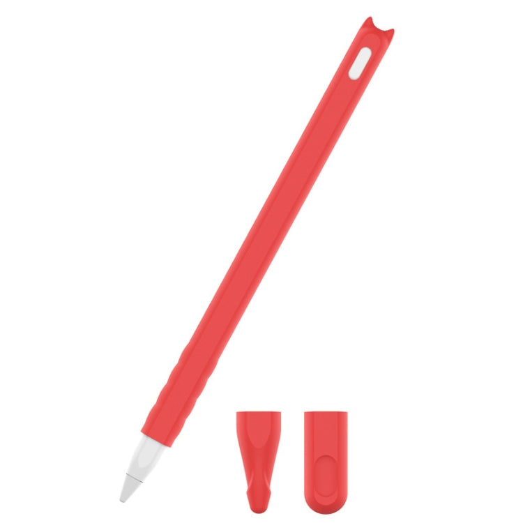 2 PCS Cartoon Touch Silicone Pen Case For Apple Pencil 2(Red) - Pencil Accessories by PMC Jewellery | Online Shopping South Africa | PMC Jewellery