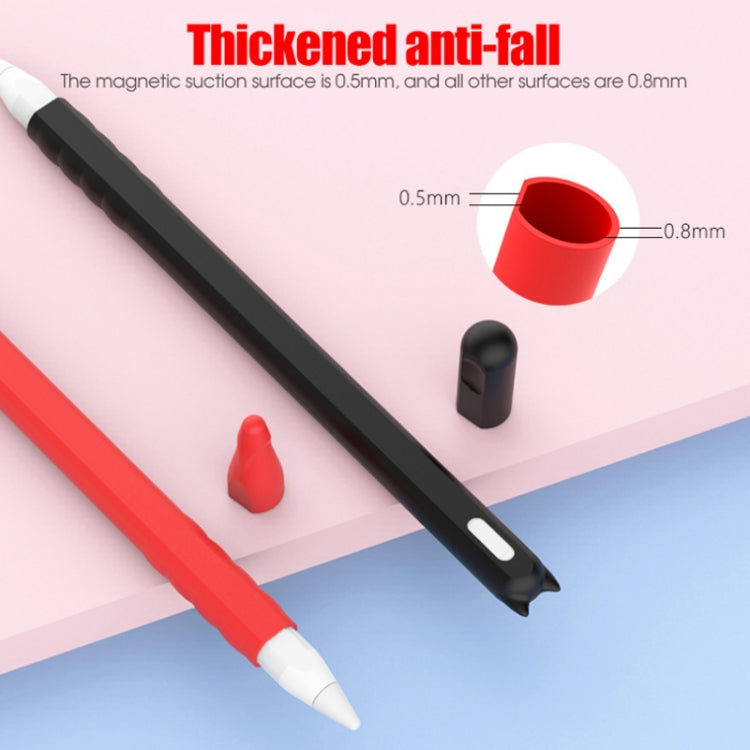 2 PCS Cartoon Touch Silicone Pen Case For Apple Pencil 2(Red) - Pencil Accessories by PMC Jewellery | Online Shopping South Africa | PMC Jewellery