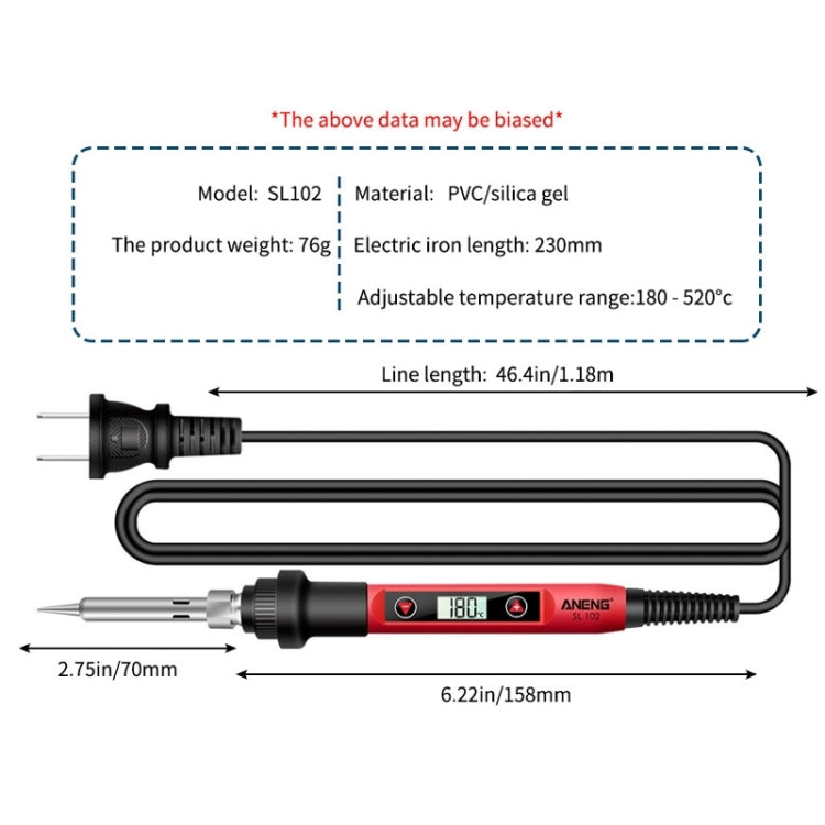 ANENG SL102 24pcs/set Digital Thermostat Household Constant Temperature Soldering Iron Set 60W Internal Heat Welding Tool Kit(EU Plug) - free shipping - PMC TechLife - Order now!