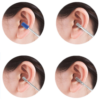 2 Packs Push-Pull Cylinder Storage Ear Scoop Set, Specification: 6 PCS/Set Blue - Ear Care Tools by PMC Jewellery | Online Shopping South Africa | PMC Jewellery