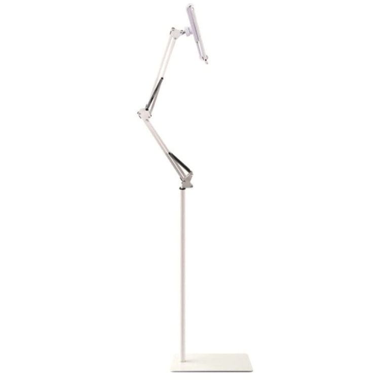 135cm Mobile Phone Tablet Live Broadcast Bedside Lifting Bracket Cantilever Floor Model (White) - Lazy Bracket by PMC Jewellery | Online Shopping South Africa | PMC Jewellery