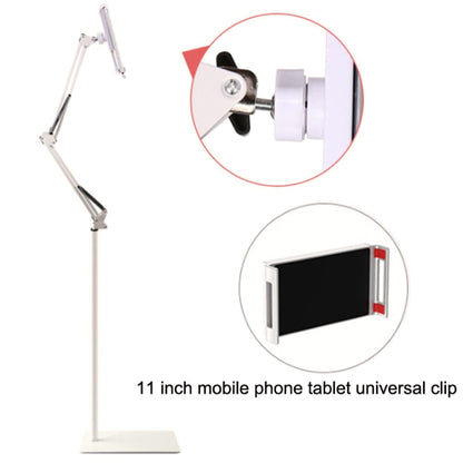 135cm Mobile Phone Tablet Live Broadcast Bedside Lifting Bracket Cantilever Floor Model (White) - Lazy Bracket by PMC Jewellery | Online Shopping South Africa | PMC Jewellery