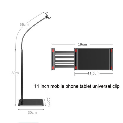 135cm Mobile Phone Tablet Live Broadcast Bedside Lifting Bracket Floor Model (Black) - Lazy Bracket by PMC Jewellery | Online Shopping South Africa | PMC Jewellery