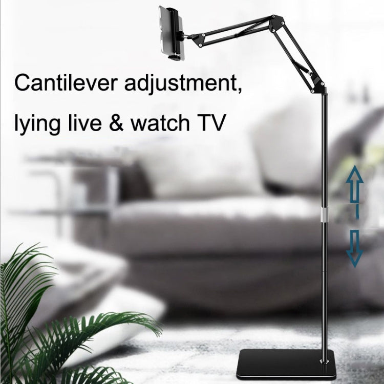 135cm Mobile Phone Tablet Live Broadcast Bedside Lifting Bracket Floor Model (Black) - Lazy Bracket by PMC Jewellery | Online Shopping South Africa | PMC Jewellery