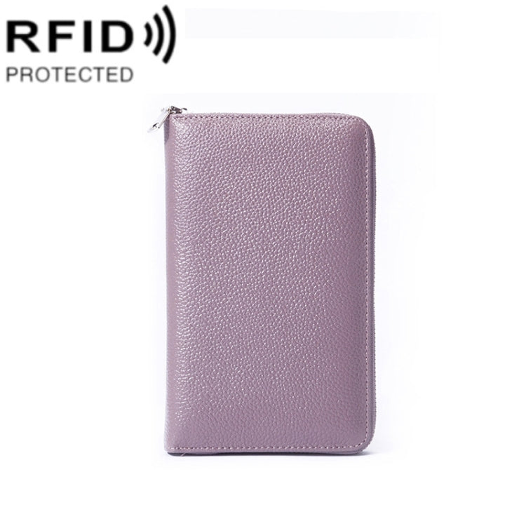 1659 RFID Anti-magnetic Anti-theft Passport Bag Document Bag Wallet(Lavender Purple) - Antimagnetic RFID Package by PMC Jewellery | Online Shopping South Africa | PMC Jewellery | Buy Now Pay Later Mobicred