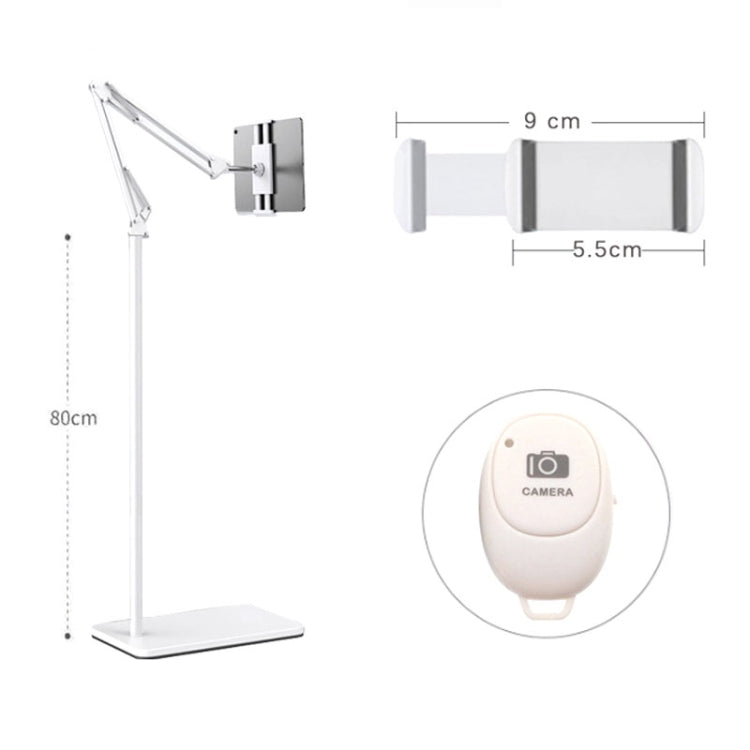 155cm Live Broadcast Bedside Cantilever Floor Bracket Bluetooth Remote Control Model (White) - Lazy Bracket by PMC Jewellery | Online Shopping South Africa | PMC Jewellery