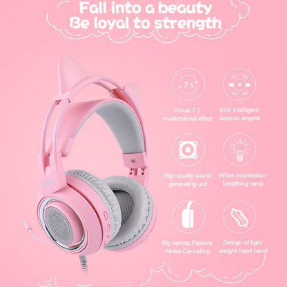 SOMIC G951PINK Head-mounted 7.1 Channel Anchor E-Sports Game Headset Wheat(Pink) - Multimedia Headset by PMC Jewellery | Online Shopping South Africa | PMC Jewellery