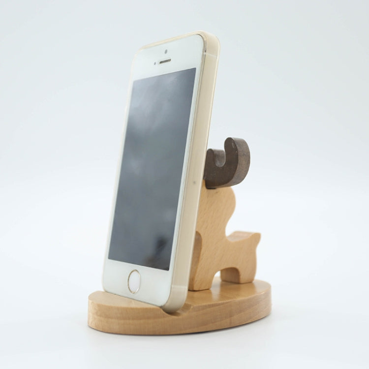 Wooden Mobile Phone Bracket Beech Lazy Mobile Phone Holder,Style: Little Deer With Antlers - Desktop Holder by PMC Jewellery | Online Shopping South Africa | PMC Jewellery