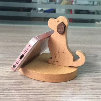 Wooden Mobile Phone Bracket Beech Lazy Mobile Phone Holder,Style: Golden Retriever - Desktop Holder by PMC Jewellery | Online Shopping South Africa | PMC Jewellery