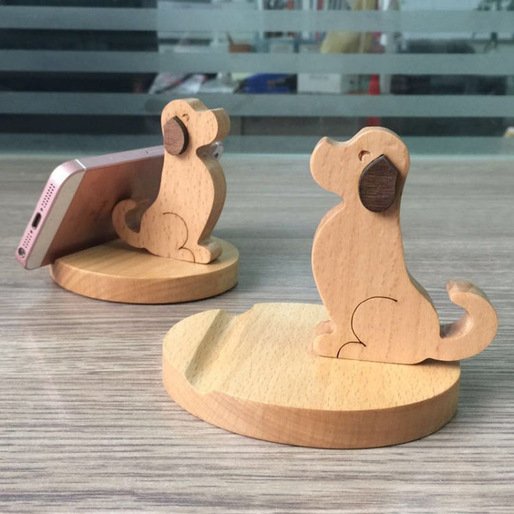 Wooden Mobile Phone Bracket Beech Lazy Mobile Phone Holder,Style: Golden Retriever - free shipping - PMC TechLife - Order now!