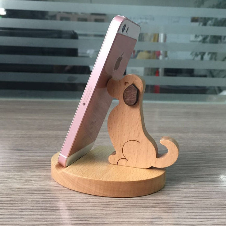 Wooden Mobile Phone Bracket Beech Lazy Mobile Phone Holder,Style: Golden Retriever - free shipping - PMC TechLife - Order now!