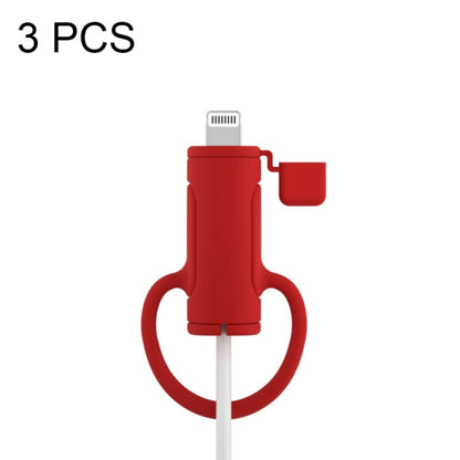 3 PCS Soft Washable Data Cable Silicone Case For Apple, Spec: 8 Pin (Red) - Cable Organizer by PMC Jewellery | Online Shopping South Africa | PMC Jewellery