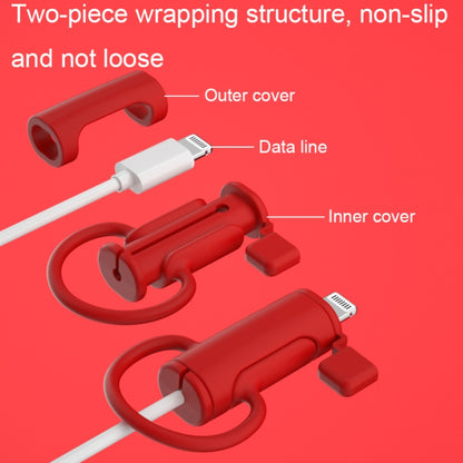 3 PCS Soft Washable Data Cable Silicone Case For Apple, Spec: 8 Pin (Red) - Cable Organizer by PMC Jewellery | Online Shopping South Africa | PMC Jewellery