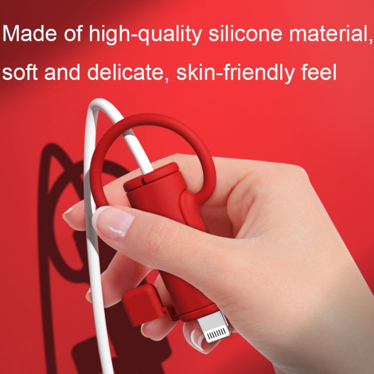 3 PCS Soft Washable Data Cable Silicone Case For Apple, Spec: USB (Red) - Cable Organizer by PMC TechLife | Online Shopping South Africa | PMC TechLife