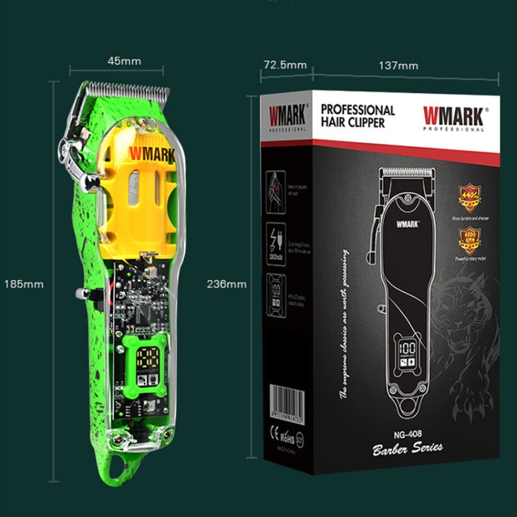 WMARK NG-408 Transparent Wireless LED Display Hair Clipper, EU Plug - Hair Trimmer by PMC Jewellery | Online Shopping South Africa | PMC Jewellery