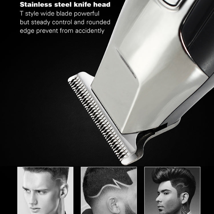 WMARK C24-HC011 USB Engraving Scissor LED Display Rechargeable Hair Clipper, EU Plug - Hair Trimmer by PMC Jewellery | Online Shopping South Africa | PMC Jewellery