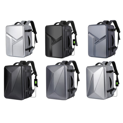 Large-capacity Waterproof Expandable Hard Shell Backpack with USB Charging Hole(162 Black) - Backpack by PMC Jewellery | Online Shopping South Africa | PMC Jewellery