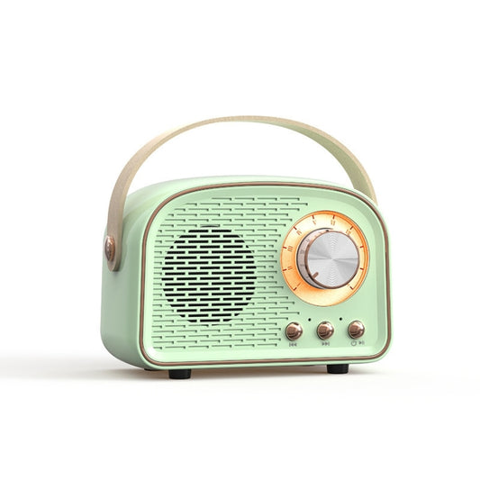 DW21 Vintage Radio BT Speaker Support TF Card/U Disk to Play(Light Green) - Desktop Speaker by PMC Jewellery | Online Shopping South Africa | PMC Jewellery