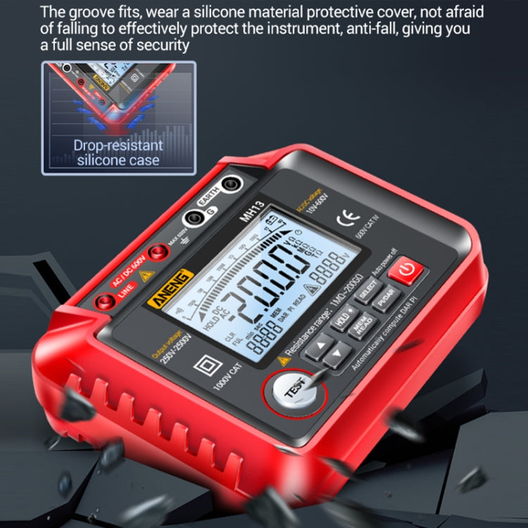 ANENG MH13 High Voltage Digital Electronic Meter Insulation Resistance Tester(Red) - Current & Voltage Tester by ANENG | Online Shopping South Africa | PMC Jewellery | Buy Now Pay Later Mobicred