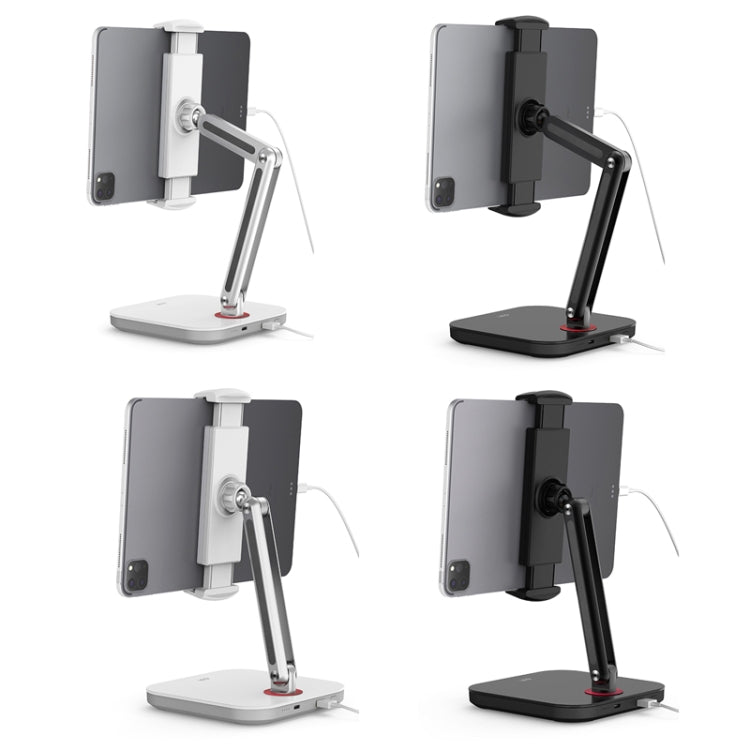 SSKY X38 Desktop Phone Tablet Stand Folding Online Classes Support, Style: Long Arm Charging Version (Black) - Desktop Holder by SSKY | Online Shopping South Africa | PMC Jewellery