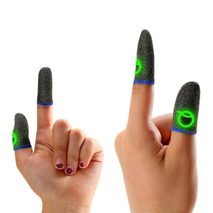 3 Pairs Gaming Finger Sleeve Breathable Luminous Fingertips,Color: Silver Fiber Yellow - Gaming Finger Sleeves by PMC Jewellery | Online Shopping South Africa | PMC Jewellery