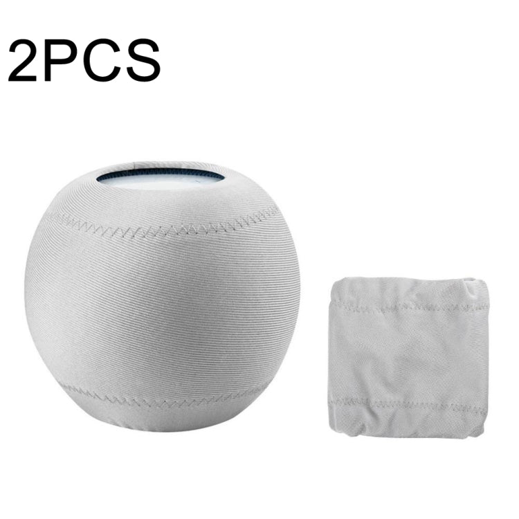 2 PCS For Homepod Mini Smart Speaker Dust Cover Stretch Cloth Audio Protection Cover(Light Gray) - Protective Case by PMC Jewellery | Online Shopping South Africa | PMC Jewellery