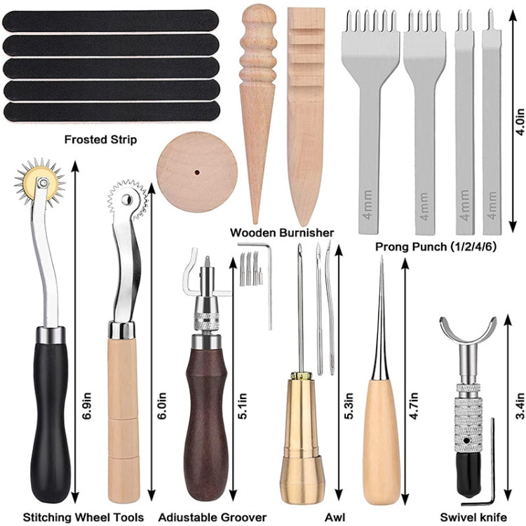 59 In 1 Handmade Leather DIY Tool Set Sewing Craft Tool Set, Style: A5 Pads - DIY Apparel Sewing by PMC Jewellery | Online Shopping South Africa | PMC Jewellery