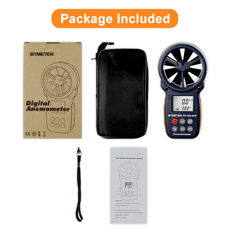 BT-100 Handheld Anemometer Wind Speed Wind Chill Temperature Measuring Instrument(Black) - Tachometers & Anemometer by PMC TechLife | Online Shopping South Africa | PMC TechLife | Buy Now Pay Later Mobicred