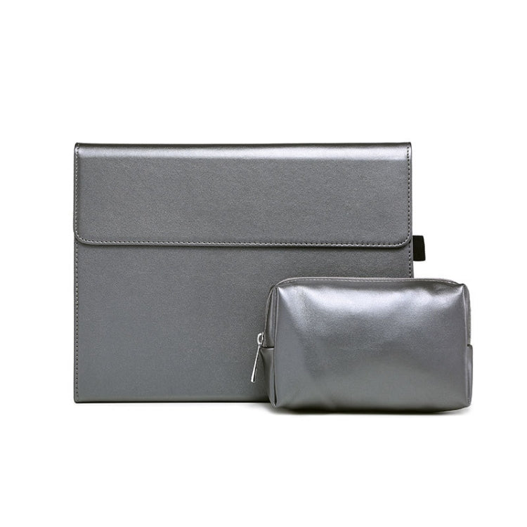For Microsoft Surface Pro 9 Tablet Protective Case Holder(Microfiber Lambskin Texture Gray Case + Power Supply Bag) - free shipping - PMC TechLife - Order now!