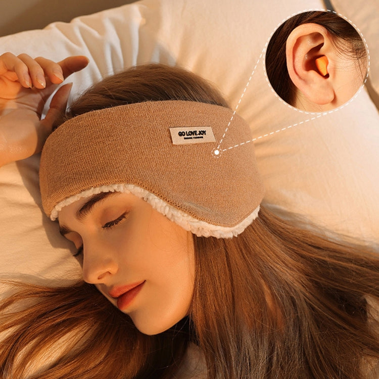 Golovejoy Winter Warm Soundproof Earmuffs + Earplugs Set Sleep Eye Mask(Khaki) - Eye Masks by PMC Jewellery | Online Shopping South Africa | PMC Jewellery