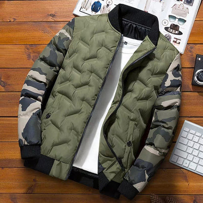 Men Jacket Winter Down Cotton Jacket Camouflage Baseball Jacket, Size: M(Green) - Cardigan by PMC Jewellery | Online Shopping South Africa | PMC Jewellery