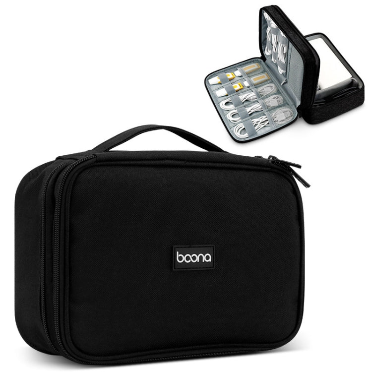 Baona Multifunctional Earphone Data Cable Digital Storage Bag, Spec: 2-layer Box (Black) - Digital Storage Bag by Baona | Online Shopping South Africa | PMC Jewellery | Buy Now Pay Later Mobicred