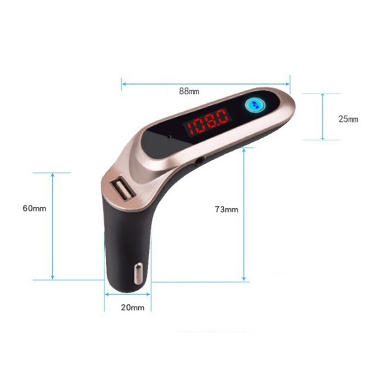 S7 Smart Digital Display Music Player Calling Car Charger, Color: Silver - Bluetooth Car Kits by PMC TechLife | Online Shopping South Africa | PMC TechLife