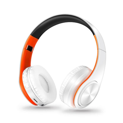 LPT660 Bluetooth Wireless Headset HIFI Stereo Sports Headphones(White+Orange) - Headset & Headphone by PMC Jewellery | Online Shopping South Africa | PMC Jewellery