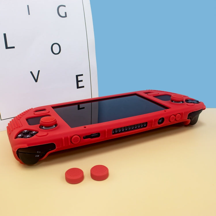 For Steam Deck V V4-1 Pocket Consoles Silicone Non-slip Protective Case with Holder Function(Red) - Accessories by PMC Jewellery | Online Shopping South Africa | PMC Jewellery