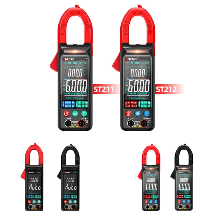 ANENG Large Screen Multi-Function Clamp Fully Automatic Smart Multimeter, Specification: ST211 Black - Digital Multimeter by ANENG | Online Shopping South Africa | PMC Jewellery | Buy Now Pay Later Mobicred