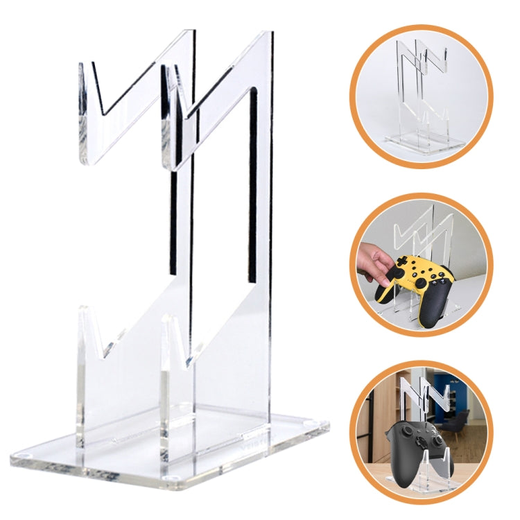 For PS4/ PS5/PS3 Acrylic Double Layer Game Handle Storage Bracket (Transparent) - Holder by PMC Jewellery | Online Shopping South Africa | PMC Jewellery