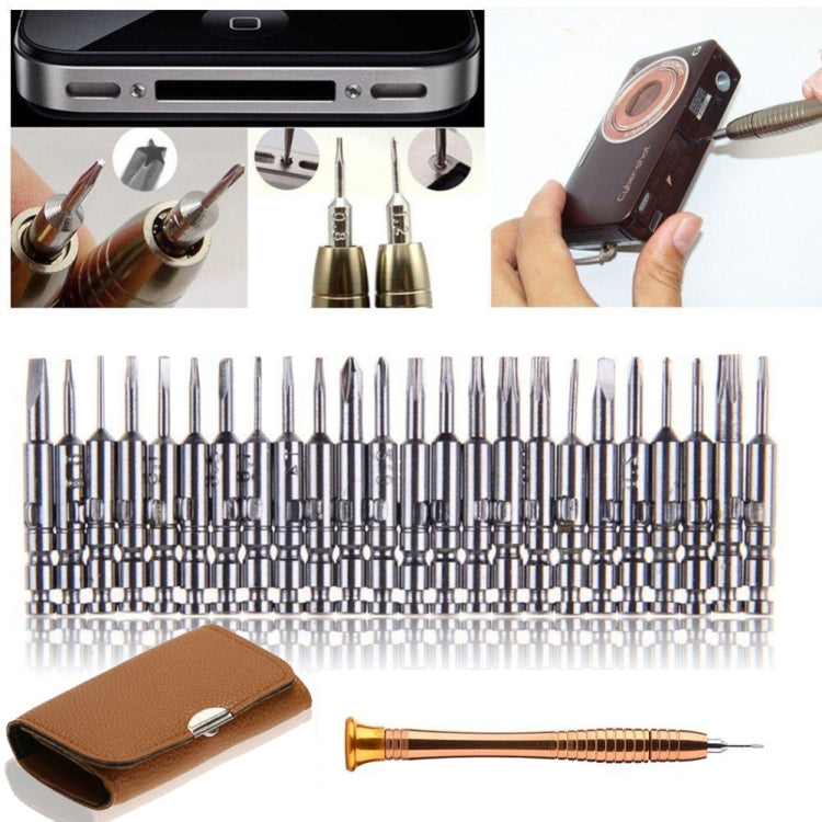 25 In 1 Screwdriver Batch Set Mobile Phone Notebook Repair Tool(Brown) - Screwdriver Set by PMC Jewellery | Online Shopping South Africa | PMC Jewellery