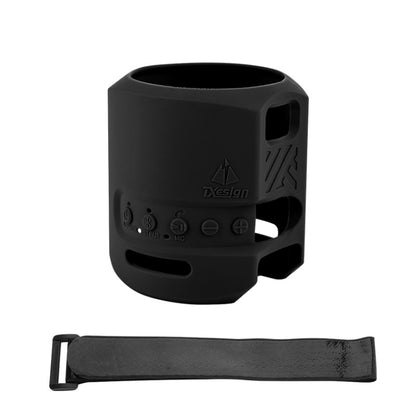 For Sony SRS-XB13 Speaker Silicone Case With Hook And Loop Fastener Strap(Black) - Protective Case by PMC Jewellery | Online Shopping South Africa | PMC Jewellery