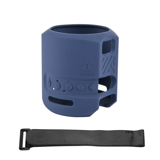 For Sony SRS-XB13 Speaker Silicone Case With Hook And Loop Fastener Strap(Blue) - Protective Case by PMC Jewellery | Online Shopping South Africa | PMC Jewellery