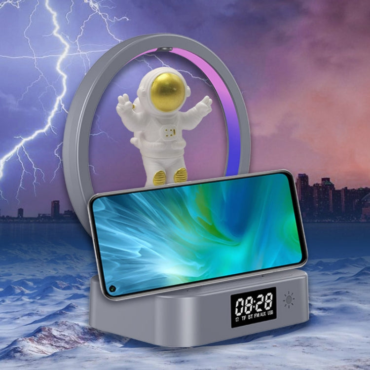 Y-558 Magnetic Levitation Astronaut TWS Bluetooth Speaker With RGB Light,Style: Silver Basic - Desktop Speaker by PMC Jewellery | Online Shopping South Africa | PMC Jewellery